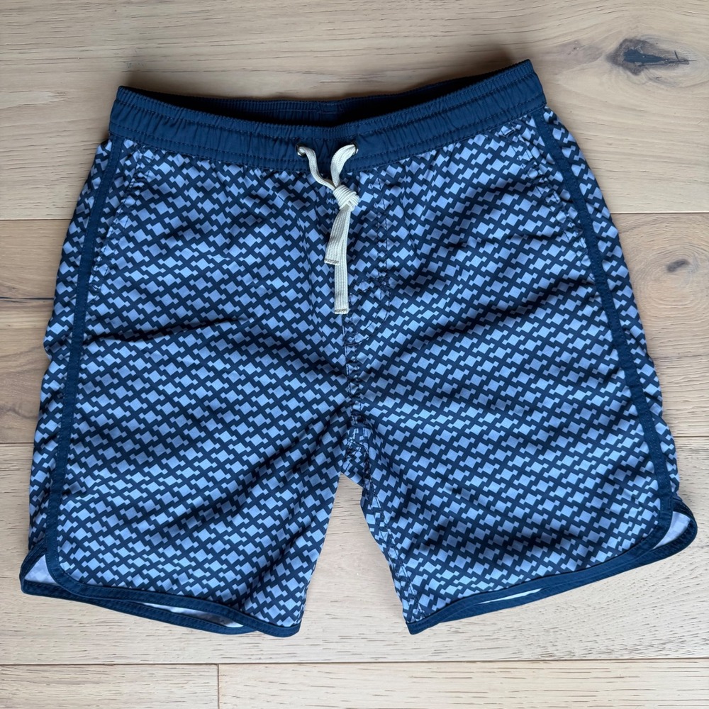 Fair Harbor - Kids Anchor Swim Trunk - Mist Seaview Print - Boys Size Large
